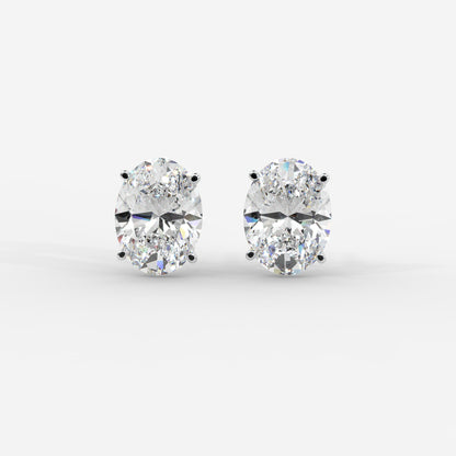 Elise Classic Diamond Stud Earrings – Oval