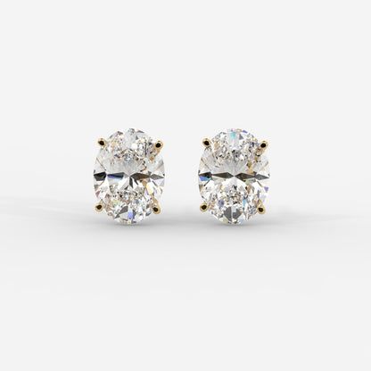 Elise Classic Diamond Stud Earrings – Oval