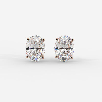 Elise Classic Diamond Stud Earrings – Oval