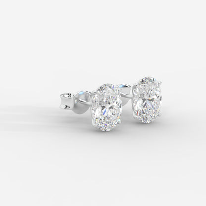Elise Classic Diamond Stud Earrings – Oval