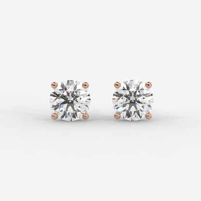 Elise Classic Diamond Stud Earrings – Round