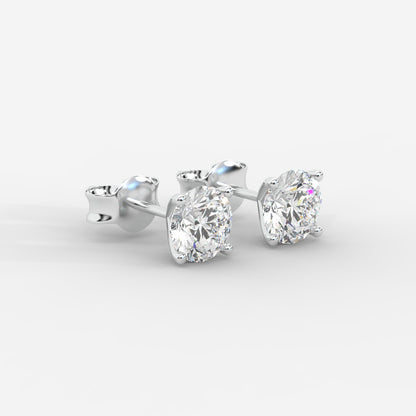 Elise Classic Diamond Stud Earrings – Round