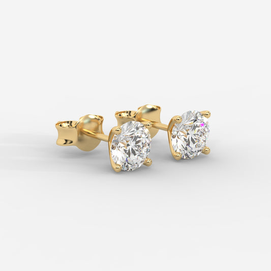 Elise Classic Diamond Stud Earrings – Round
