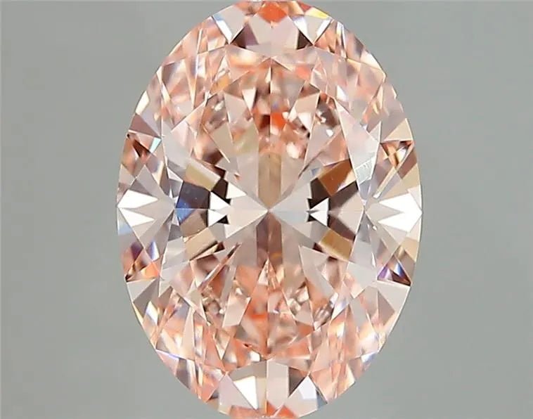 2.50ct Oval Lab Grown Diamond (Colour Fancy Light Orange Pink, Clarity VVS2, IGI Certified)