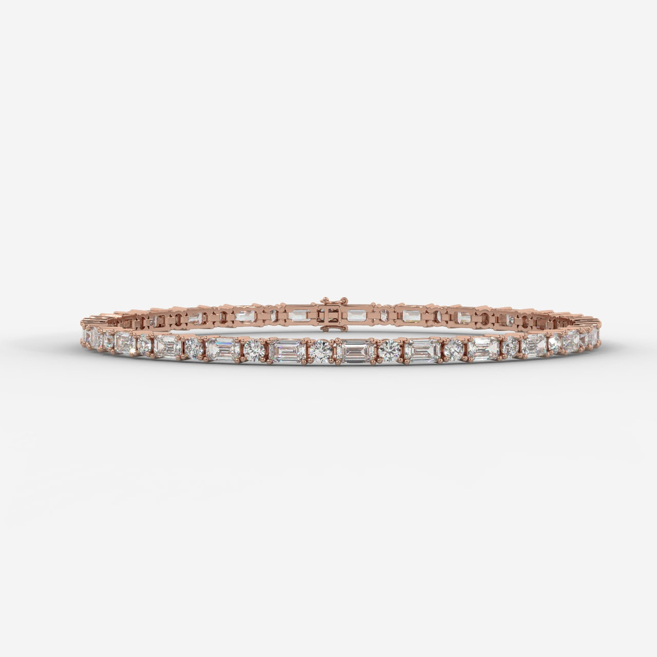 Lisa Emerald & Round Diamond Tennis Bracelet