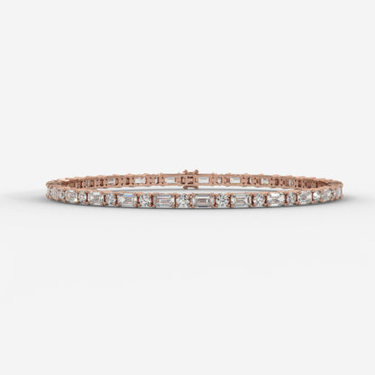 Lisa Emerald & Round Diamond Tennis Bracelet
