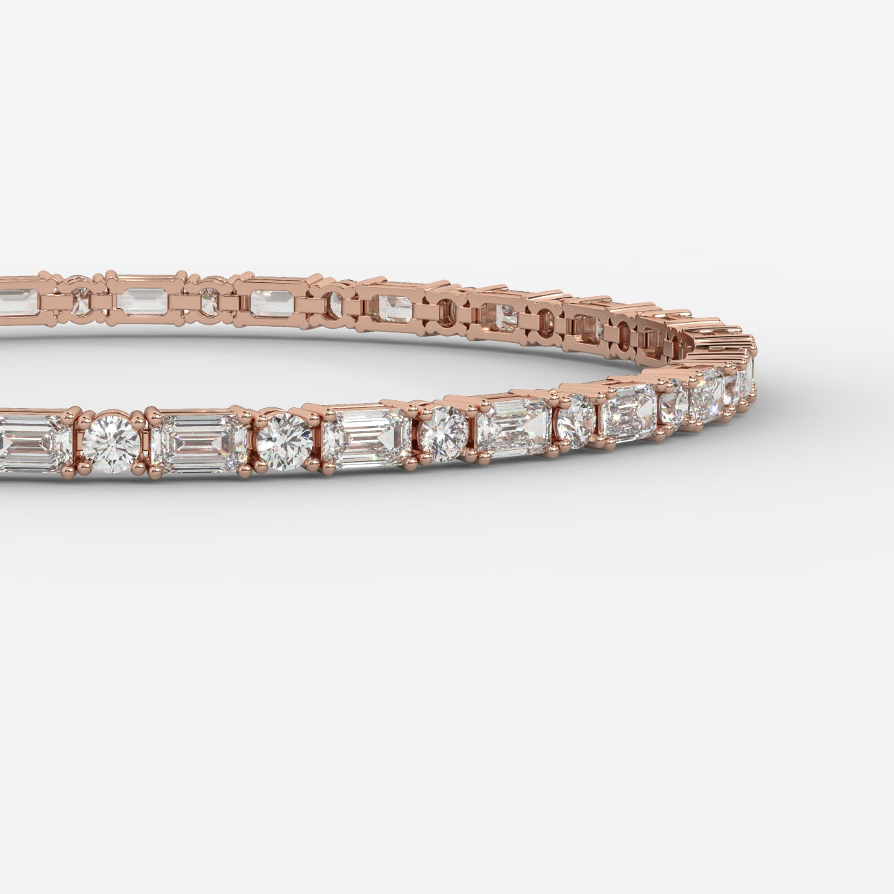 Lisa Emerald & Round Diamond Tennis Bracelet