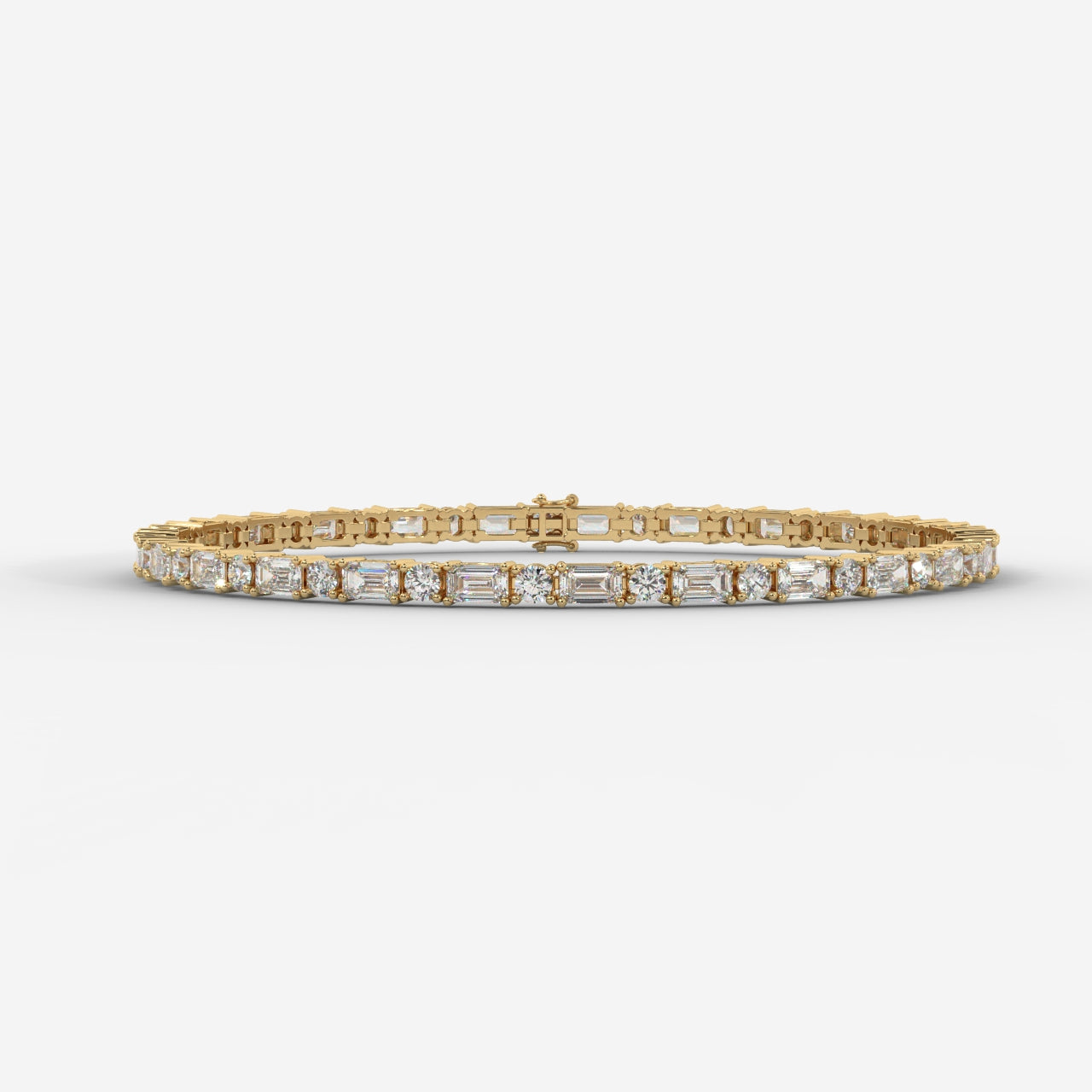 Lisa Emerald & Round Diamond Tennis Bracelet