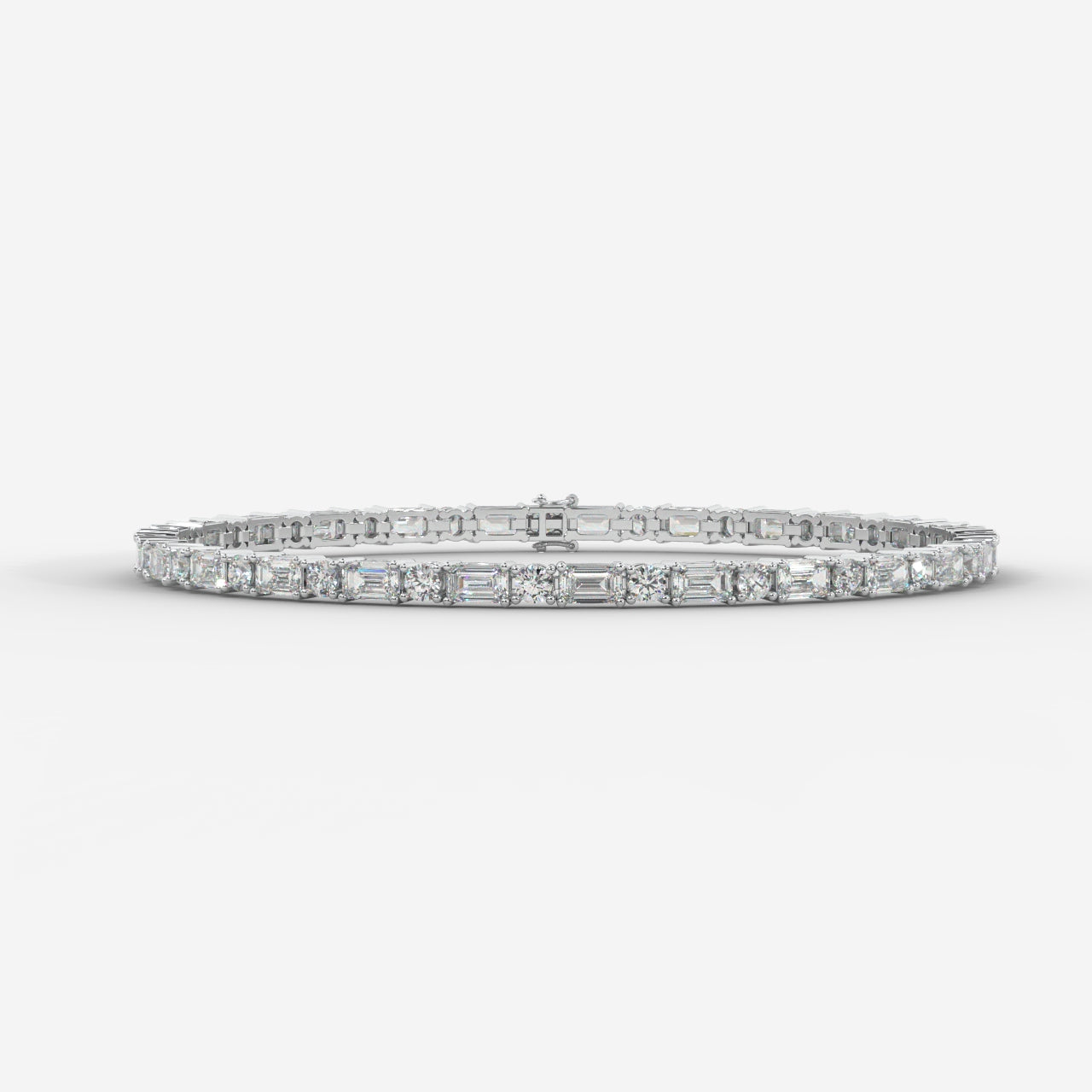 Lisa Emerald & Round Diamond Tennis Bracelet