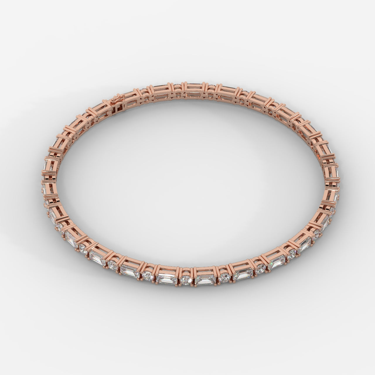 Lisa Emerald & Round Diamond Tennis Bracelet