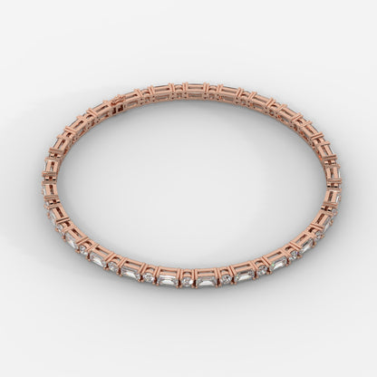 Lisa Emerald & Round Diamond Tennis Bracelet