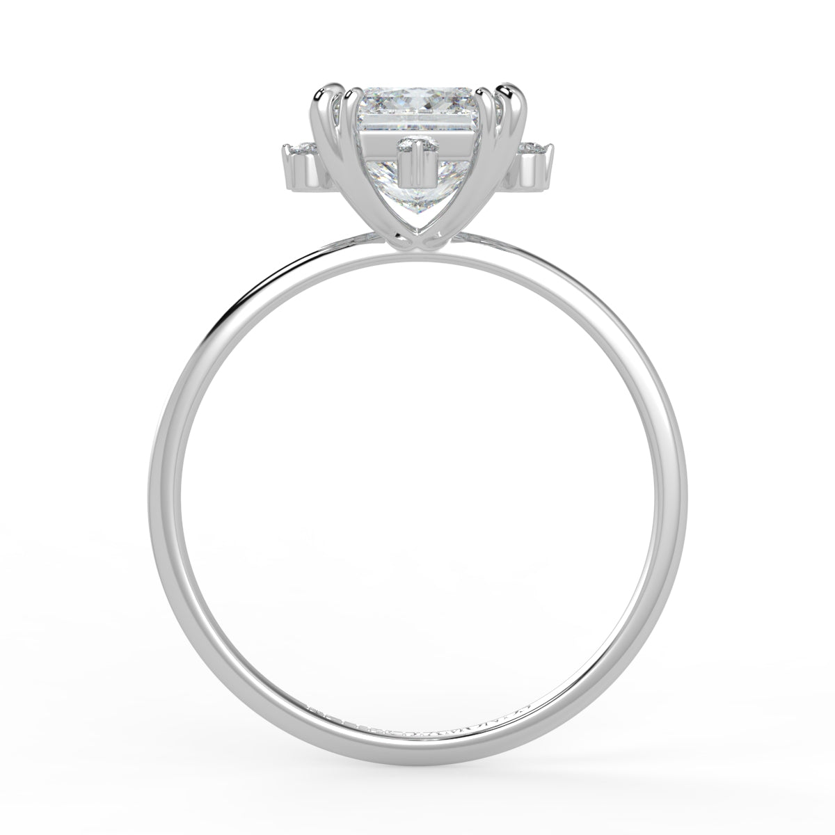 Solis Diamond Ring with Starburst Halo - Princess
