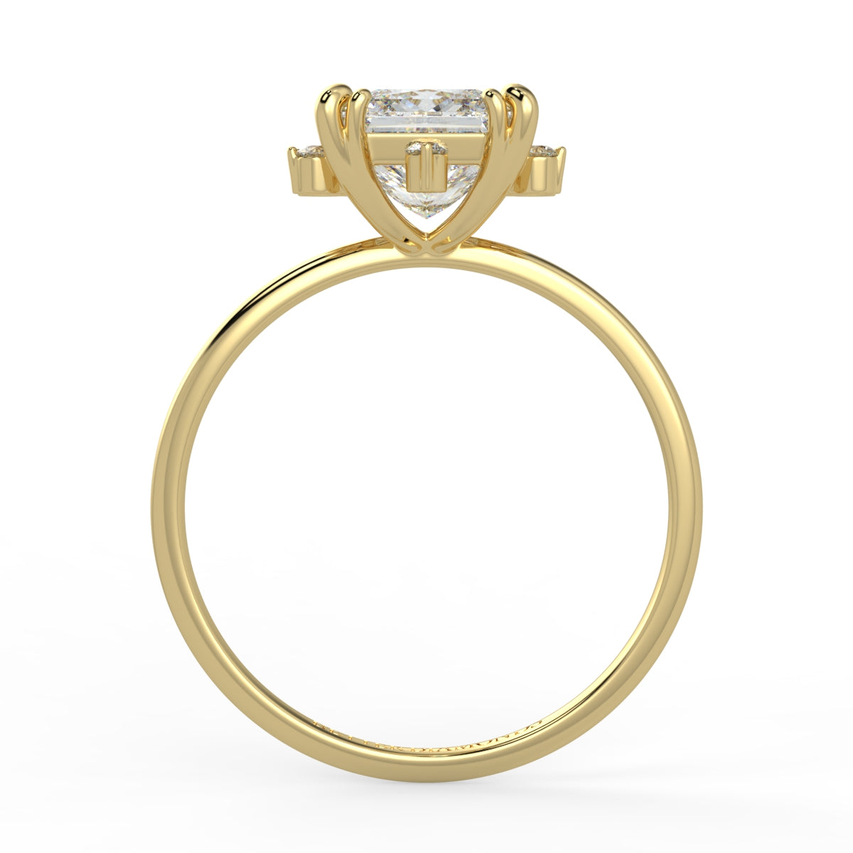 Solis Diamond Ring with Starburst Halo - Princess