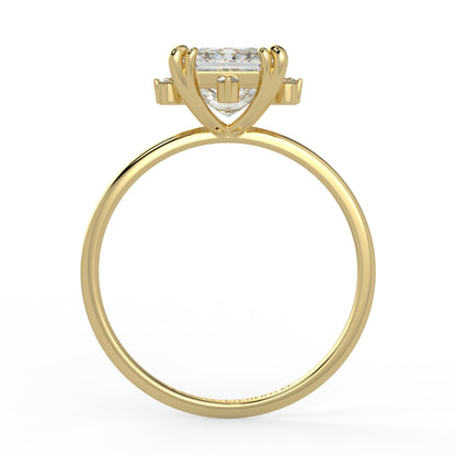Solis Diamond Ring with Starburst Halo - Princess