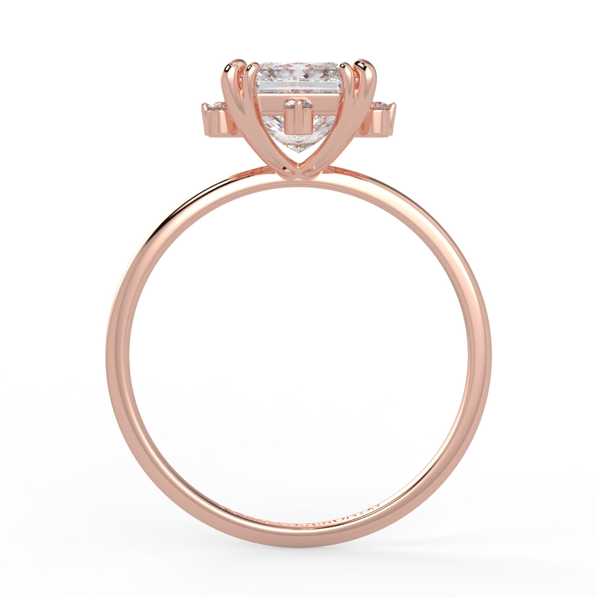 Solis Diamond Ring with Starburst Halo - Princess