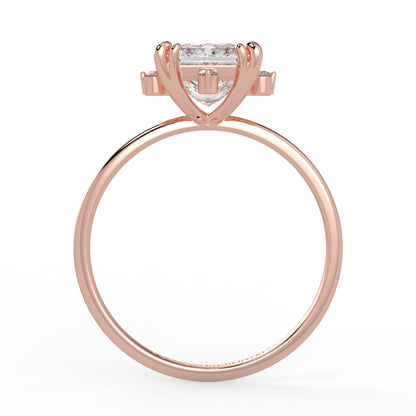 Solis Diamond Ring with Starburst Halo - Princess