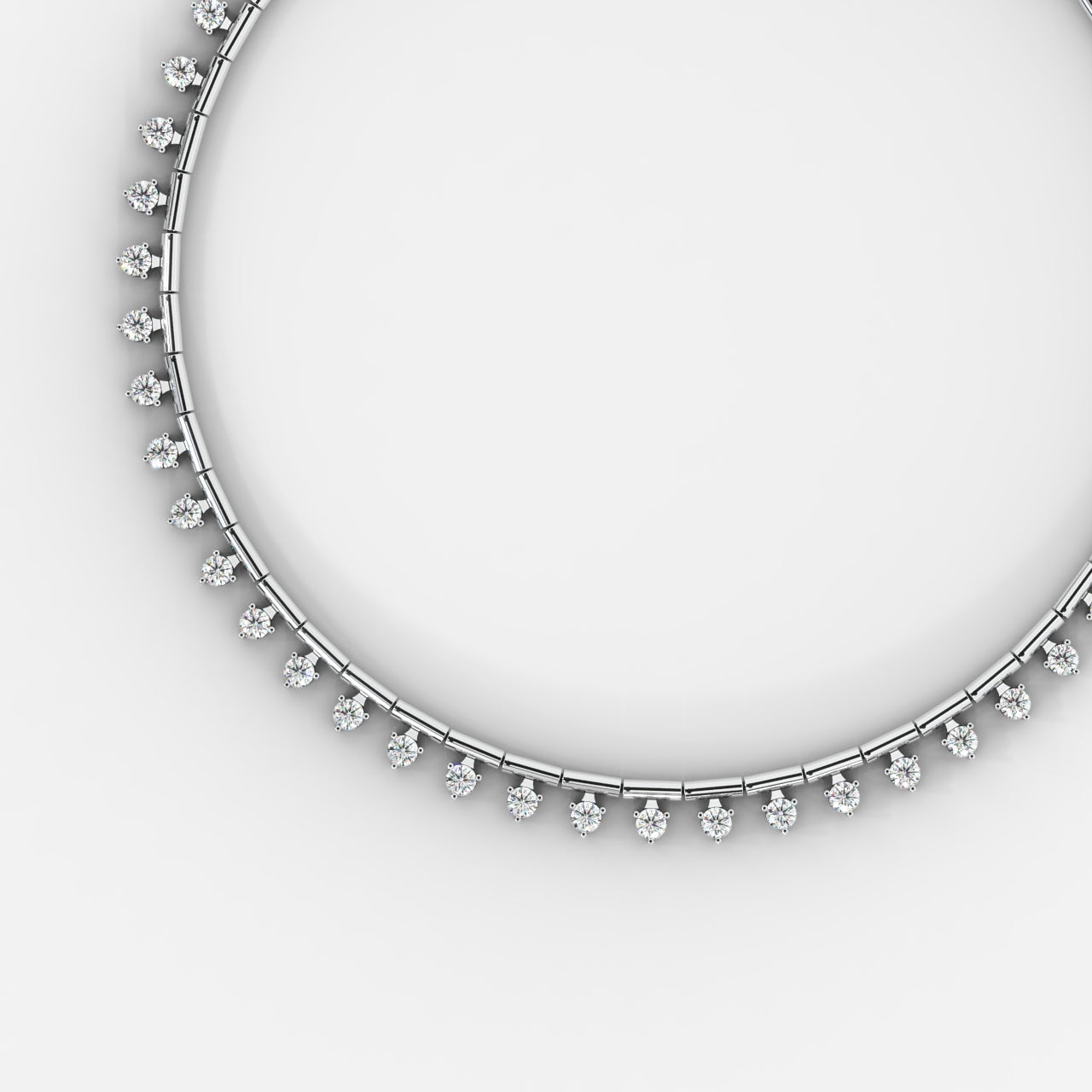 Miraya Floating Diamond Tennis Necklace – 16"