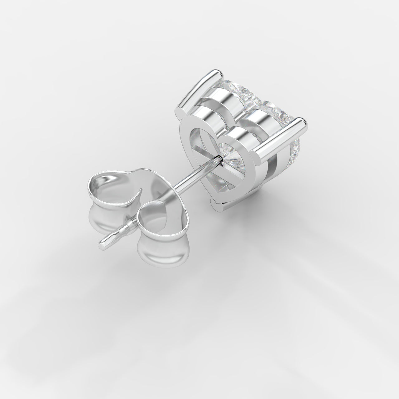 Kate Diamond Stud Earrings – Heart