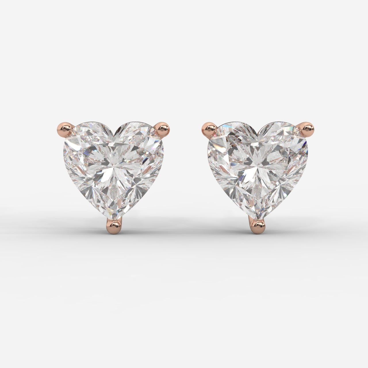Kate Diamond Stud Earrings – Heart