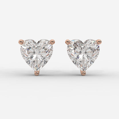 Kate Diamond Stud Earrings – Heart
