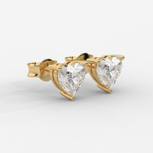 Kate Diamond Stud Earrings – Heart