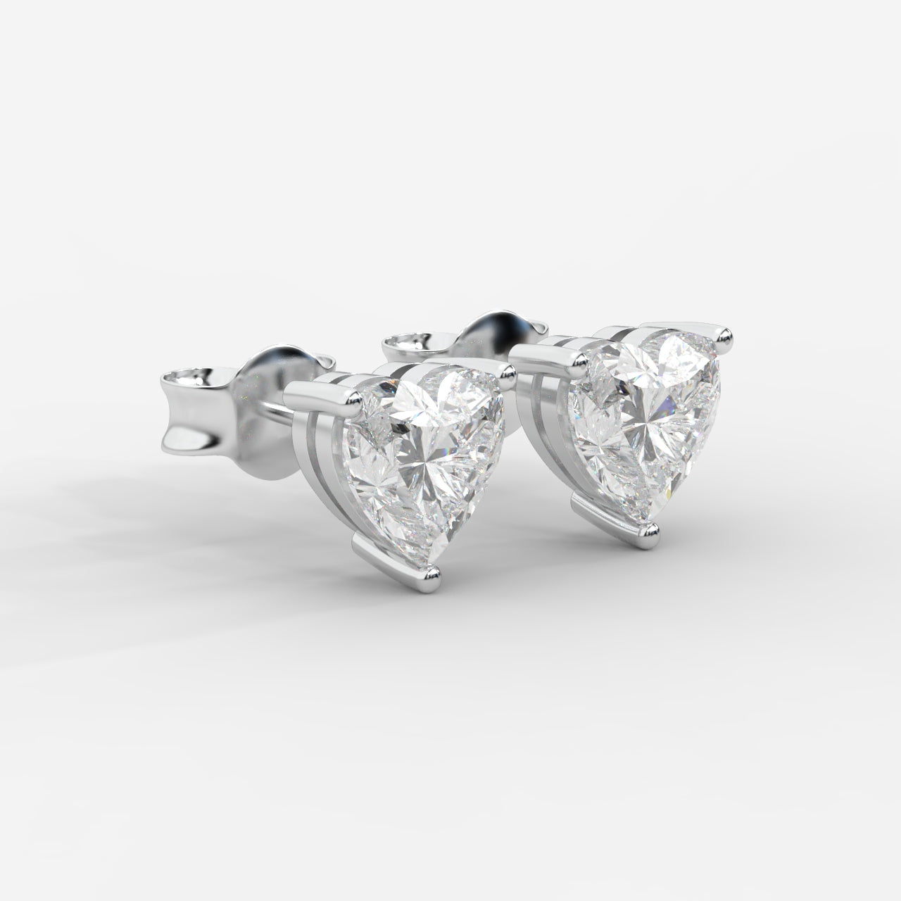 Kate Diamond Stud Earrings – Heart