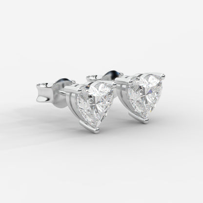 Kate Diamond Stud Earrings – Heart