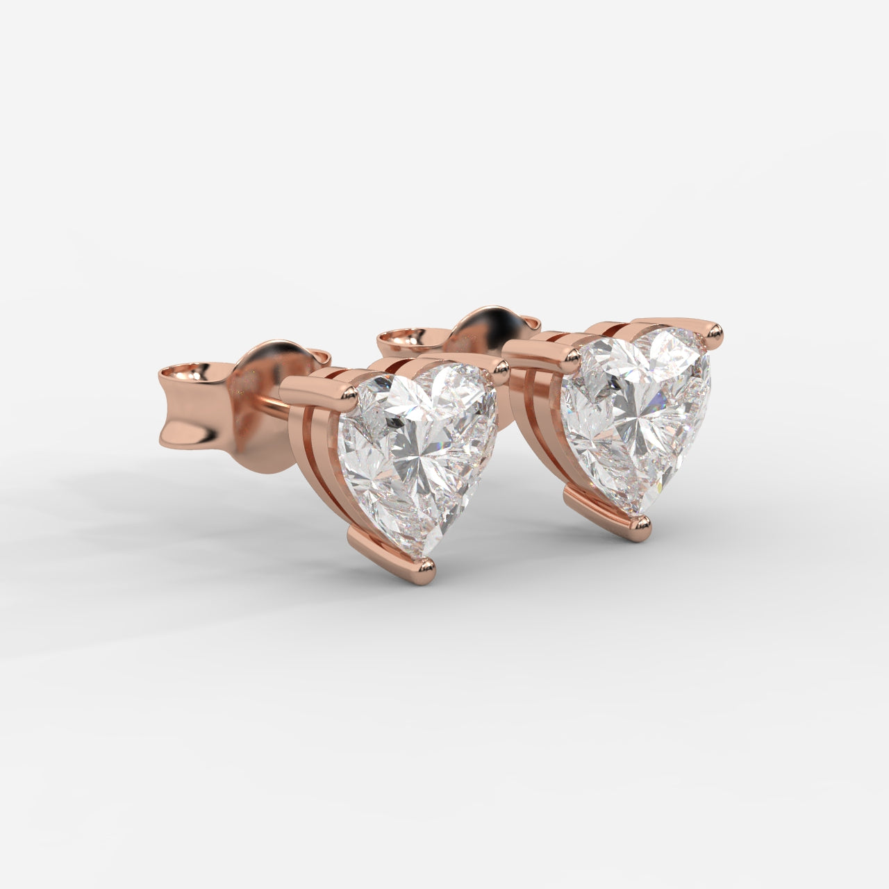 Kate Diamond Stud Earrings – Heart