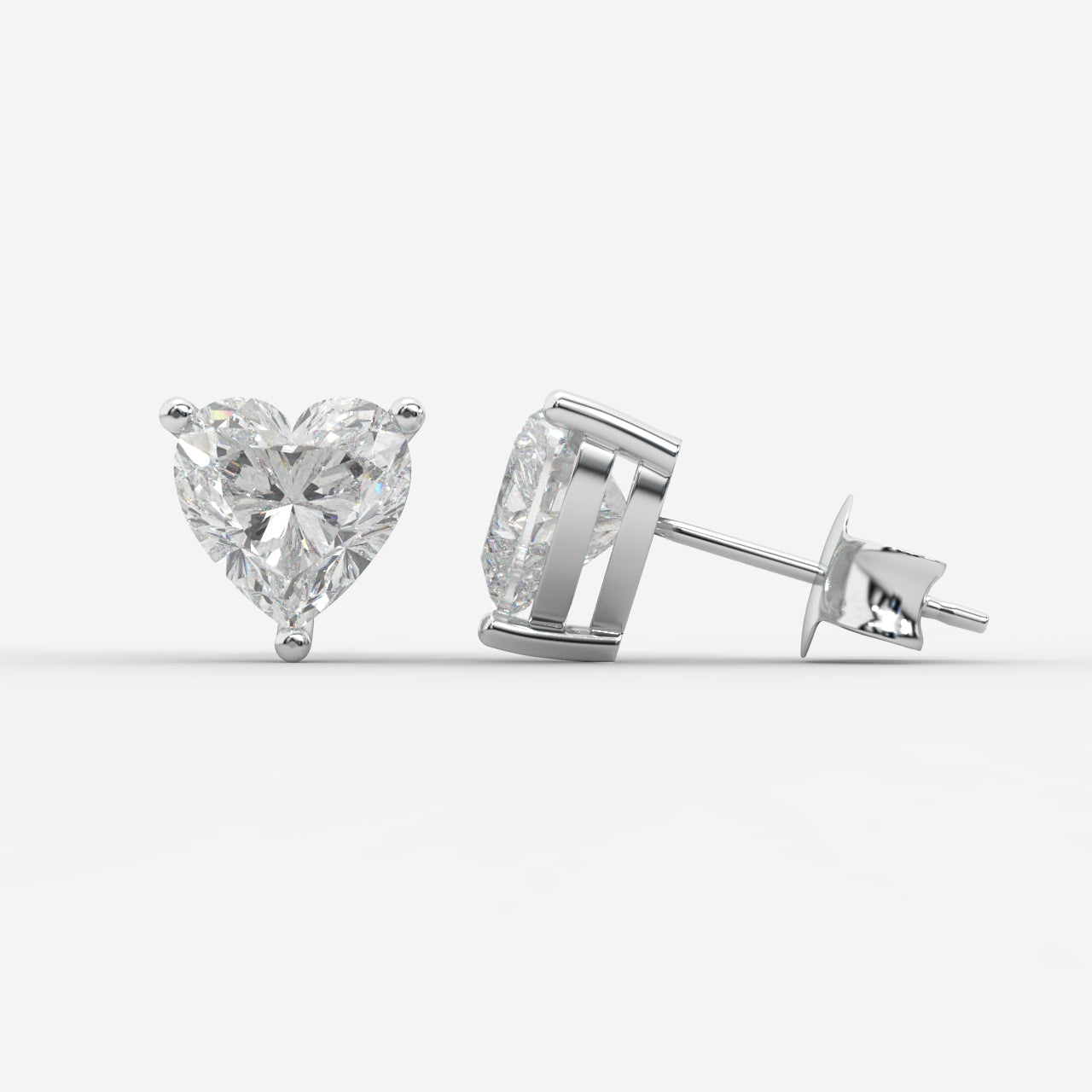 Kate Diamond Stud Earrings – Heart