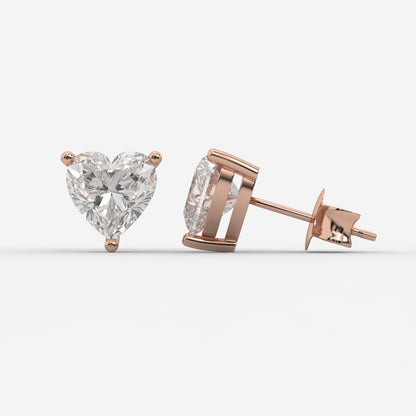 Kate Diamond Stud Earrings – Heart