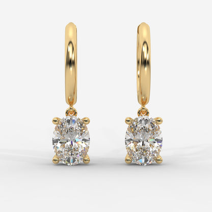 Lorissa Drop Huggie Hoop Earrings – Oval