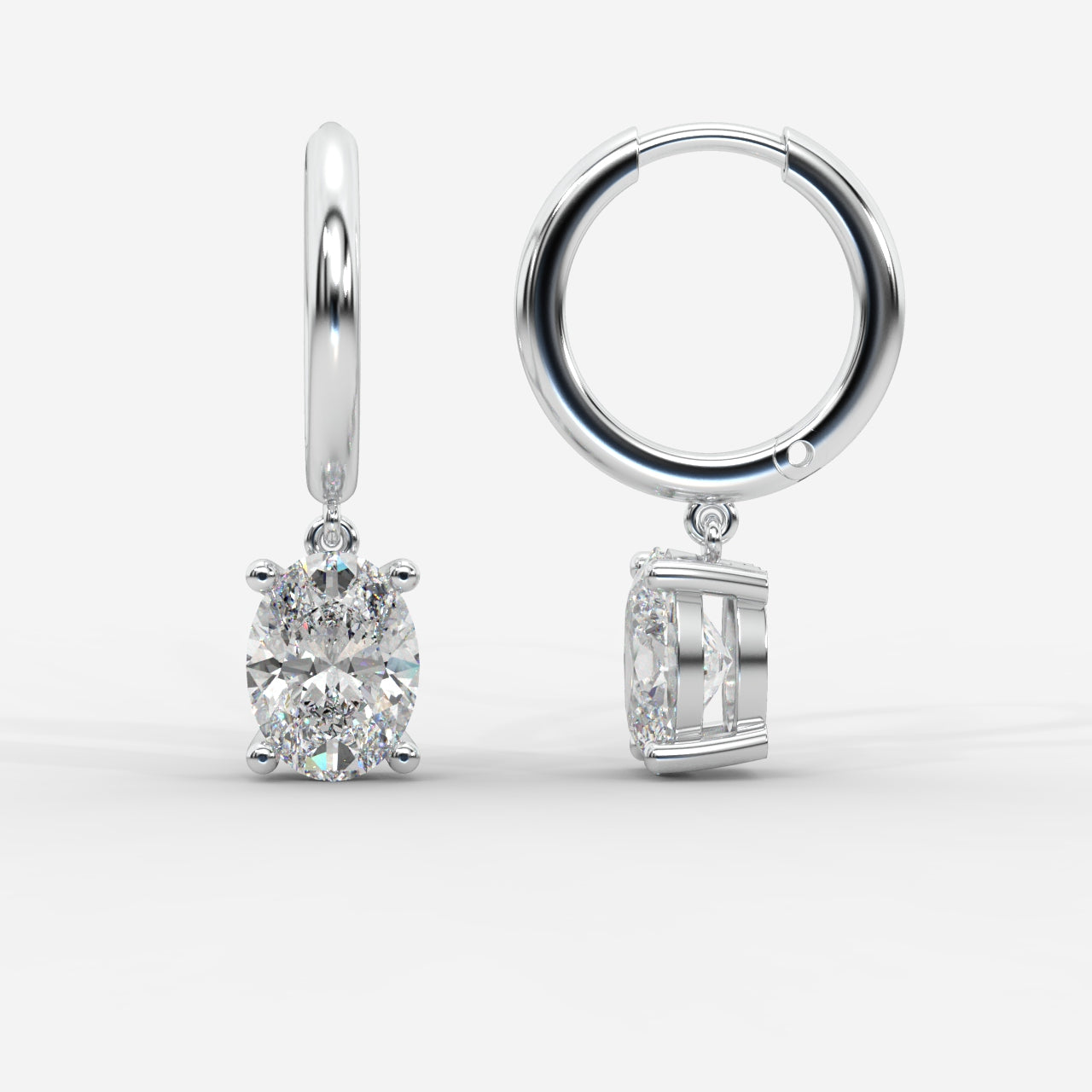 Lorissa Drop Huggie Hoop Earrings – Oval