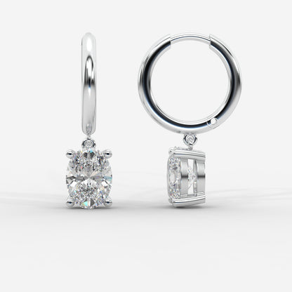 Lorissa Drop Huggie Hoop Earrings – Oval