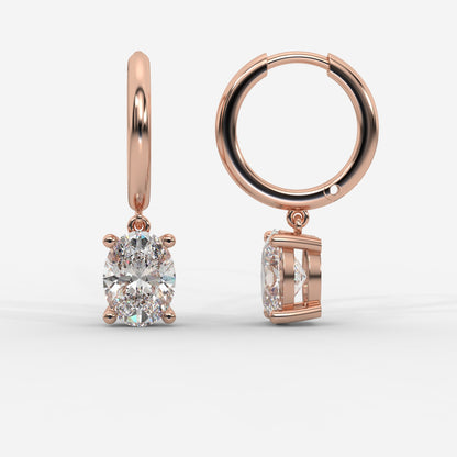 Lorissa Drop Huggie Hoop Earrings – Oval