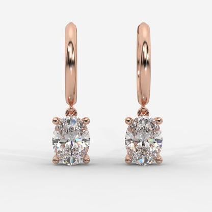 Lorissa Drop Huggie Hoop Earrings – Oval