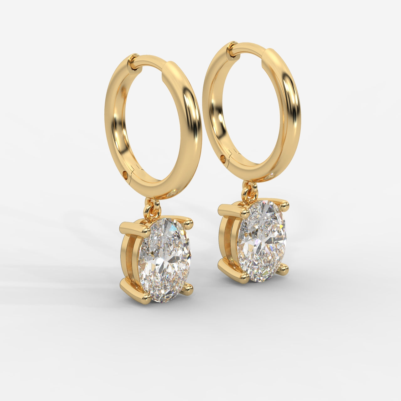 Lorissa Drop Huggie Hoop Earrings – Oval