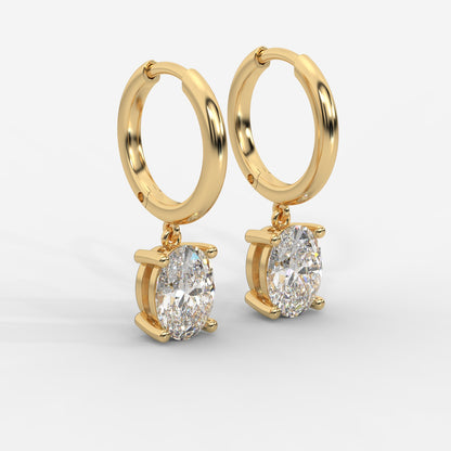 Lorissa Drop Huggie Hoop Earrings – Oval