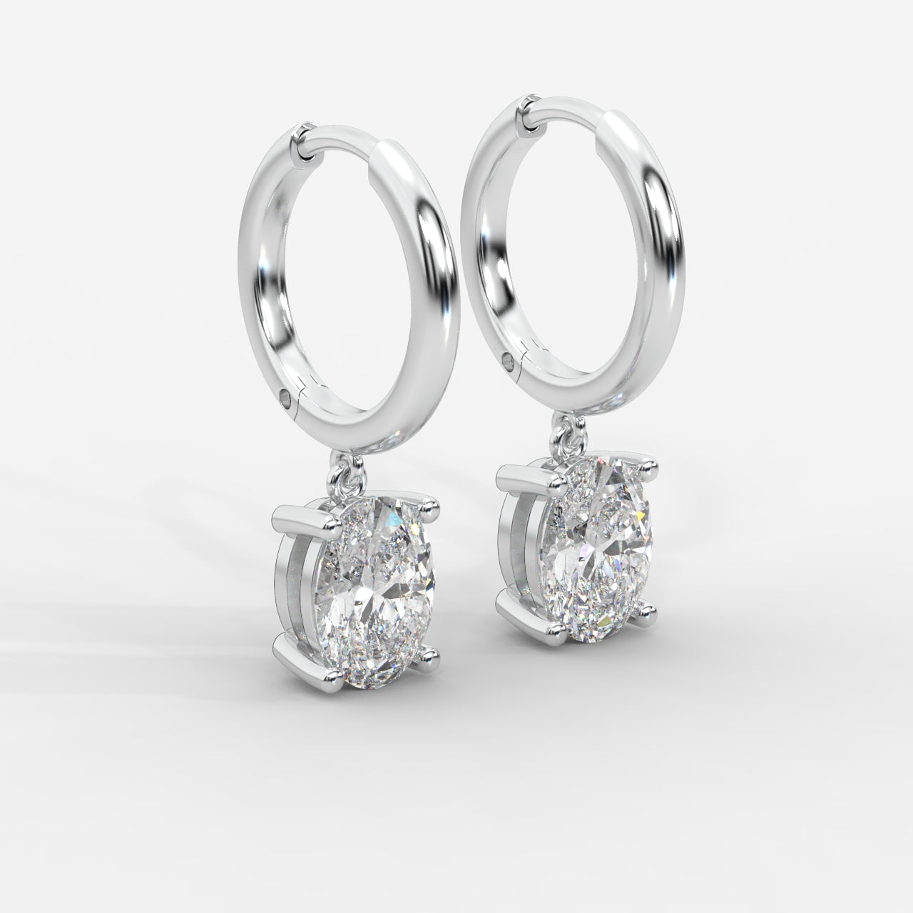 Lorissa Drop Huggie Hoop Earrings – Oval