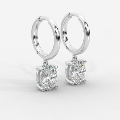 Lorissa Drop Huggie Hoop Earrings – Oval