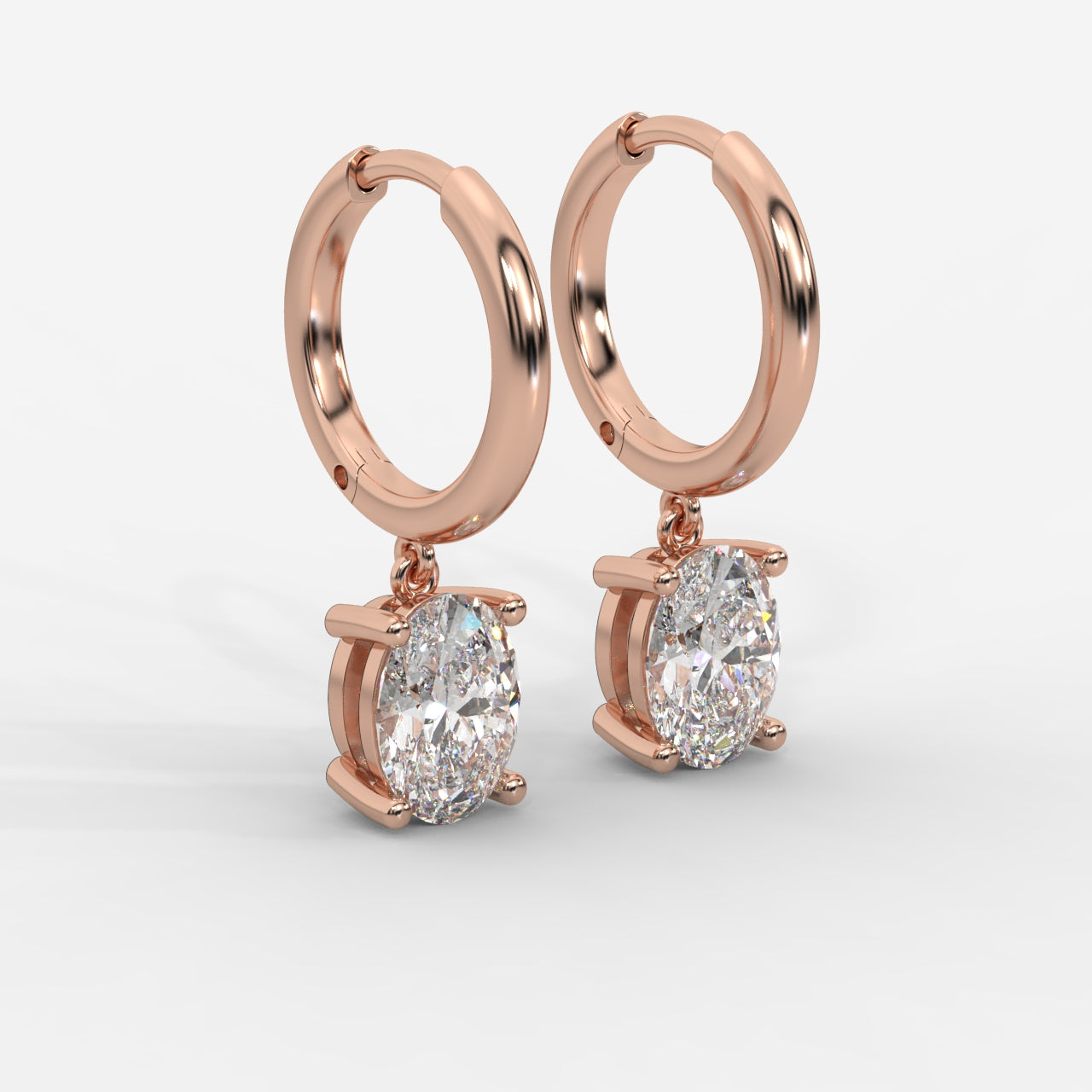 Lorissa Drop Huggie Hoop Earrings – Oval