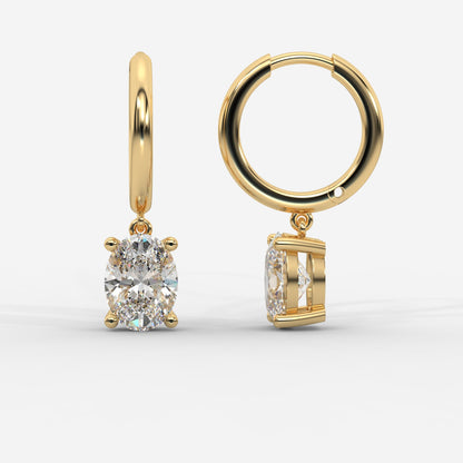 Lorissa Drop Huggie Hoop Earrings – Oval