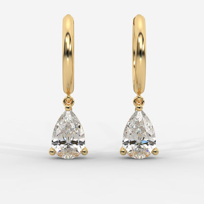 Lorissa Drop Huggie Hoop Earrings – Pear