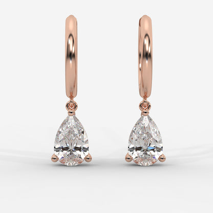 Lorissa Drop Huggie Hoop Earrings – Pear