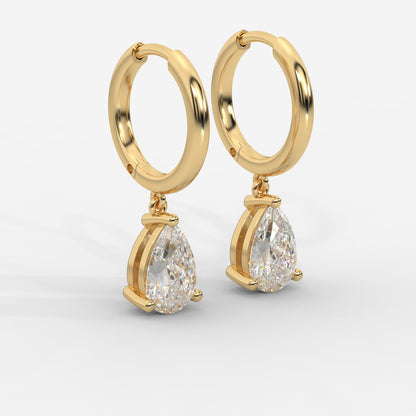 Lorissa Drop Huggie Hoop Earrings – Pear