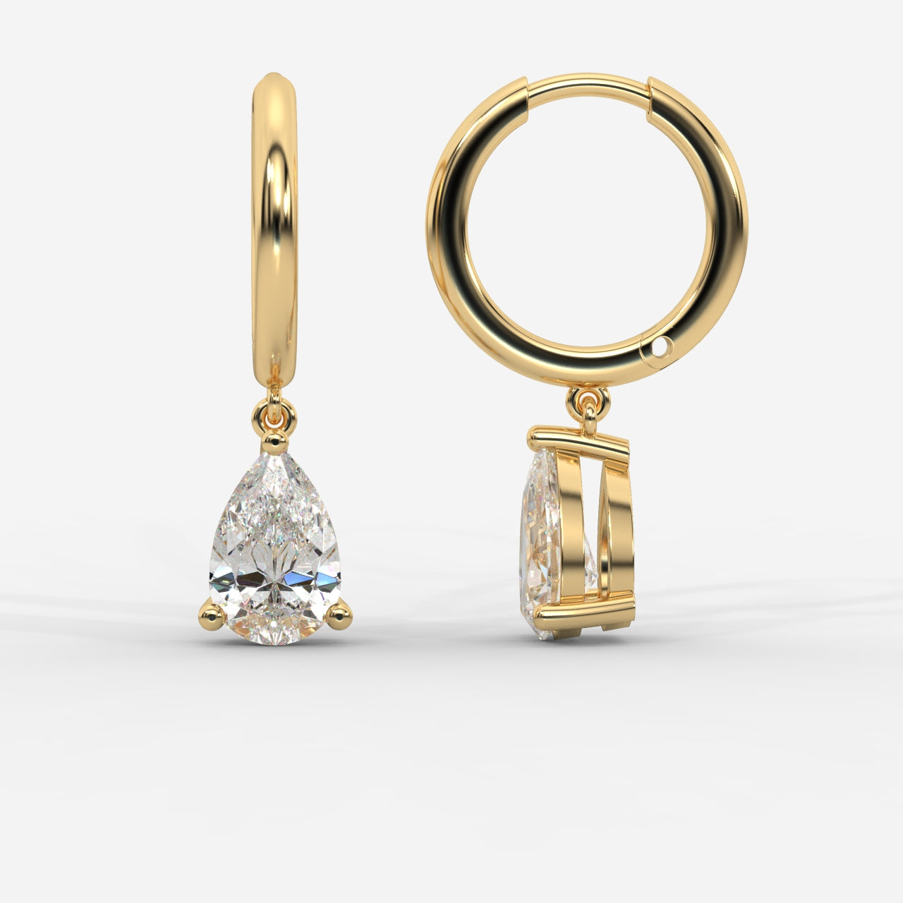 Lorissa Drop Huggie Hoop Earrings – Pear