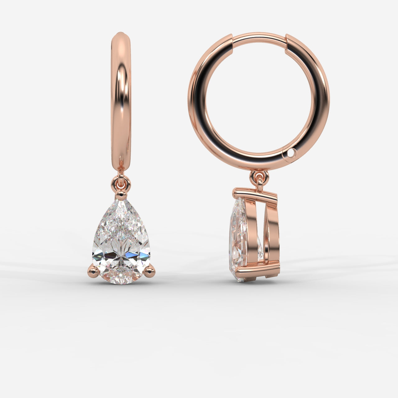 Lorissa Drop Huggie Hoop Earrings – Pear