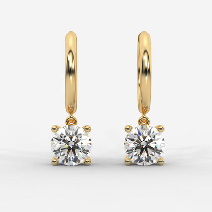 Lorissa Drop Huggie Hoop Earrings – Round