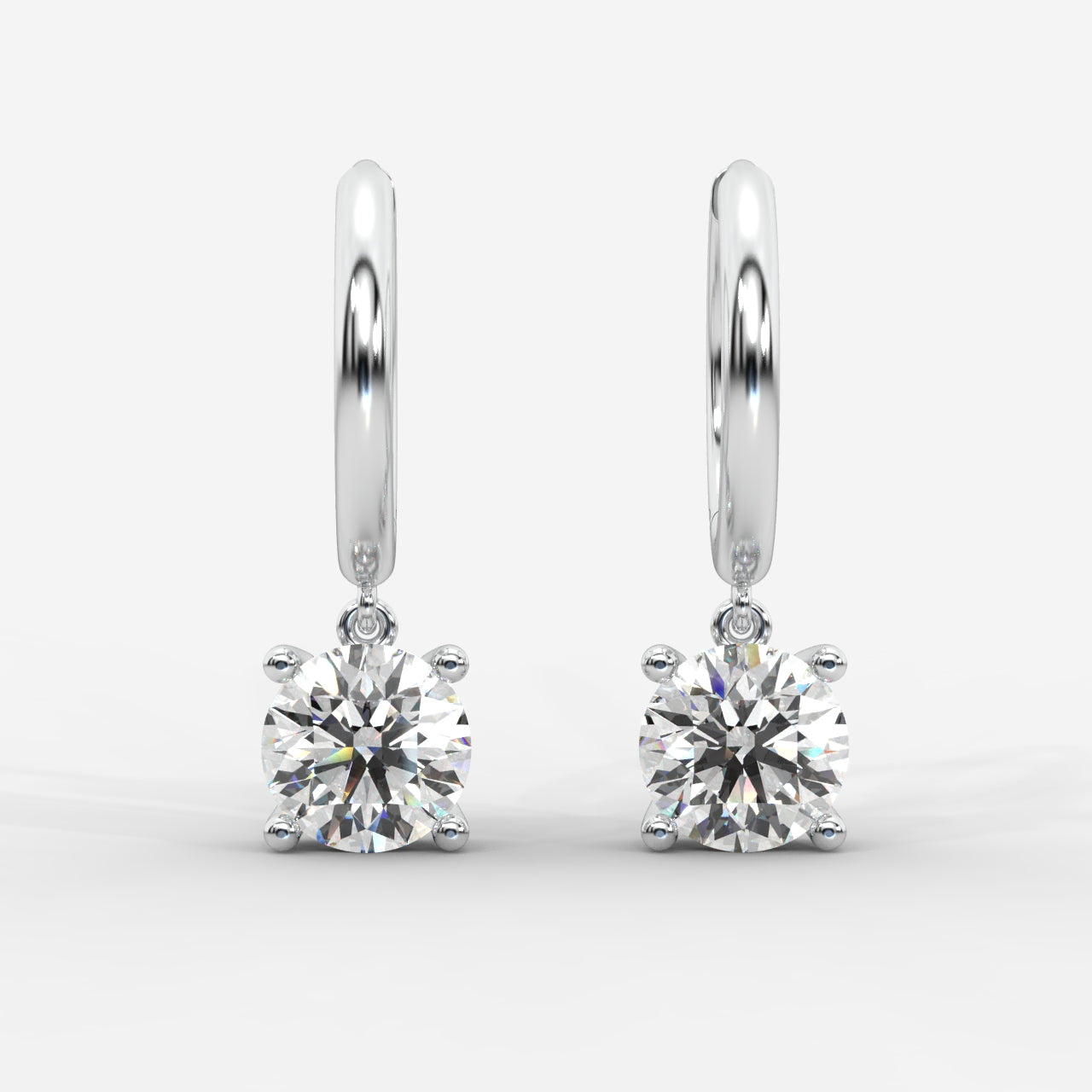 Lorissa Drop Huggie Hoop Earrings – Round