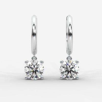 Lorissa Drop Huggie Hoop Earrings – Round