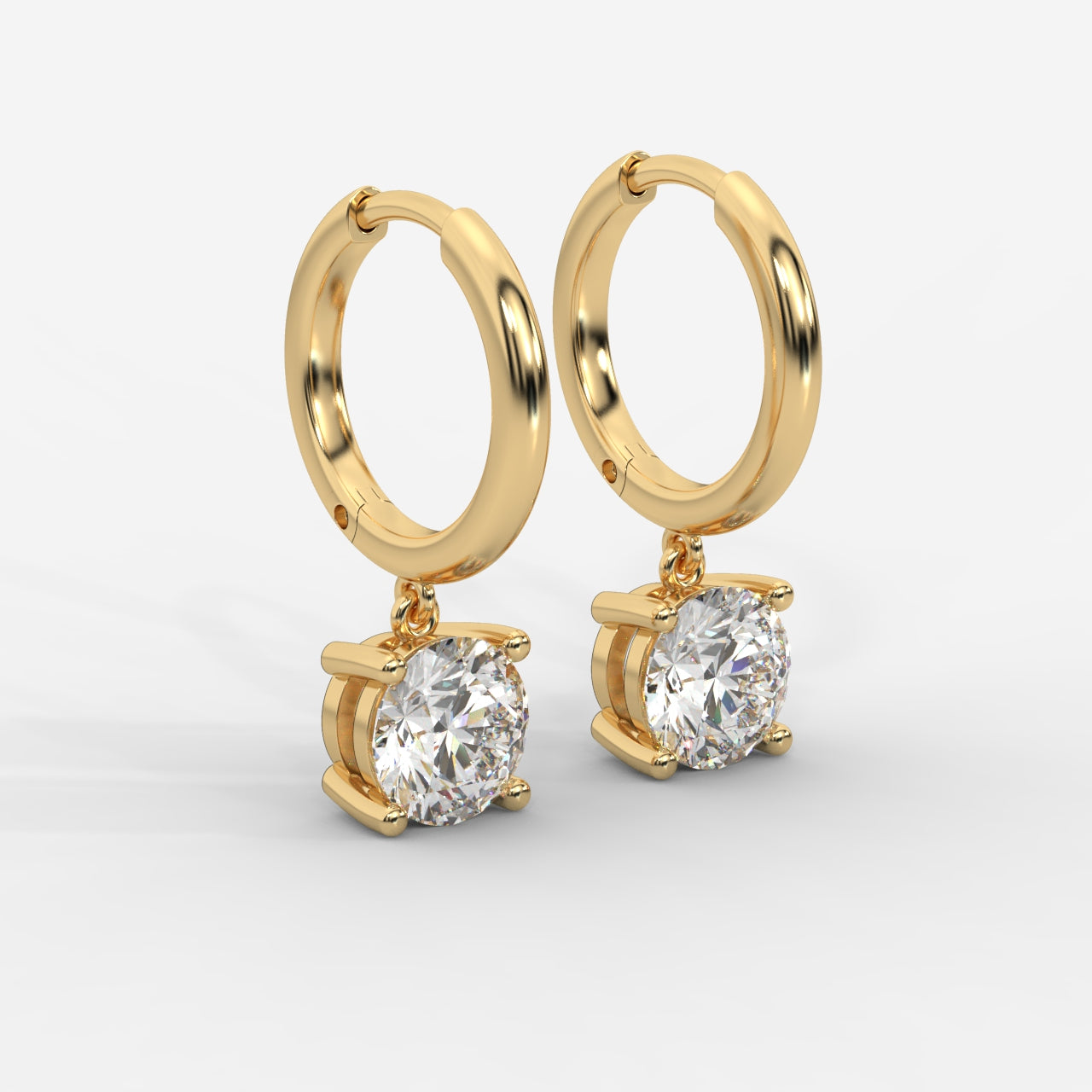 Lorissa Drop Huggie Hoop Earrings – Round